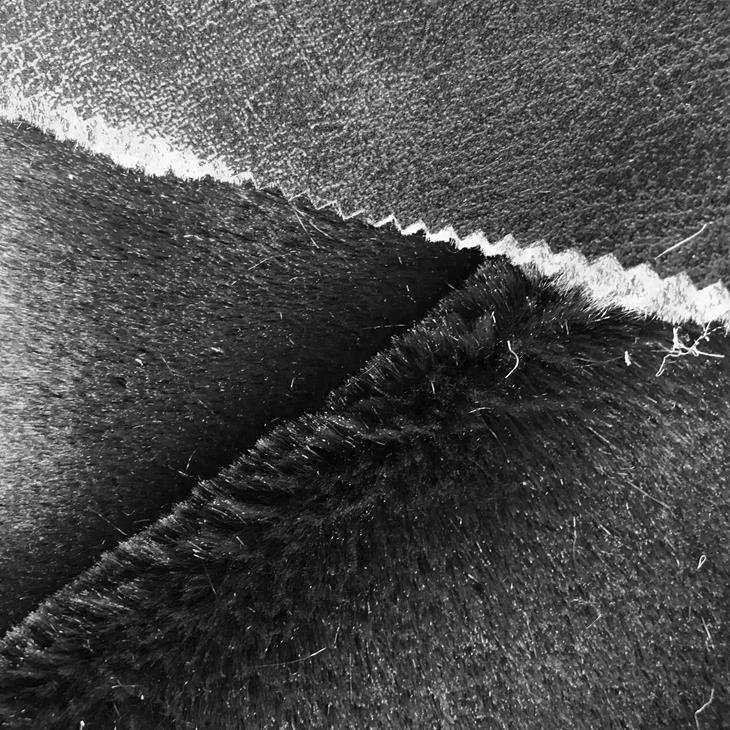 Black Faux Suede Fur Fabric